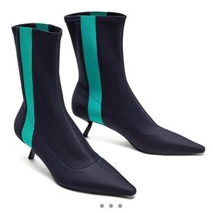 Zara Navy and Teal Ankle Boots
